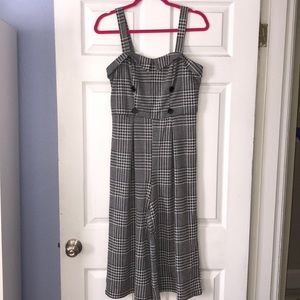 Bailey Blue Houndstooth Capri Jumpsuit